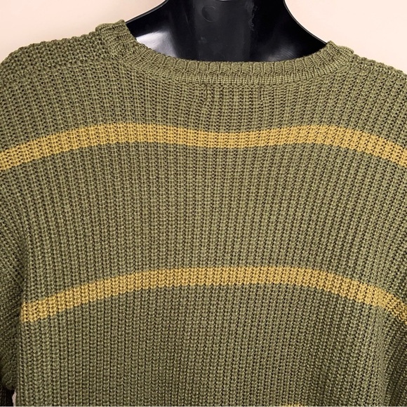 XL PG Field Green Academia Knit Sweater Long Sleeve Stripes Mens Outdoor - Picture 8 of 13